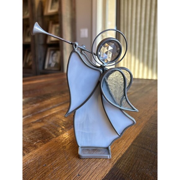 Vintage Stained Glass Nativity Scene With Angels & Star - Picture 14 of 16